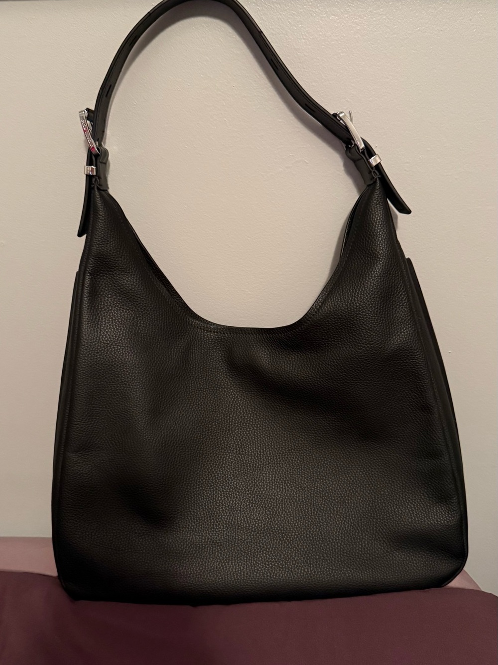 Michael Kors Nolita Large Pebbled Leather Hobo Shoulder Bag - Picture 2 of 4